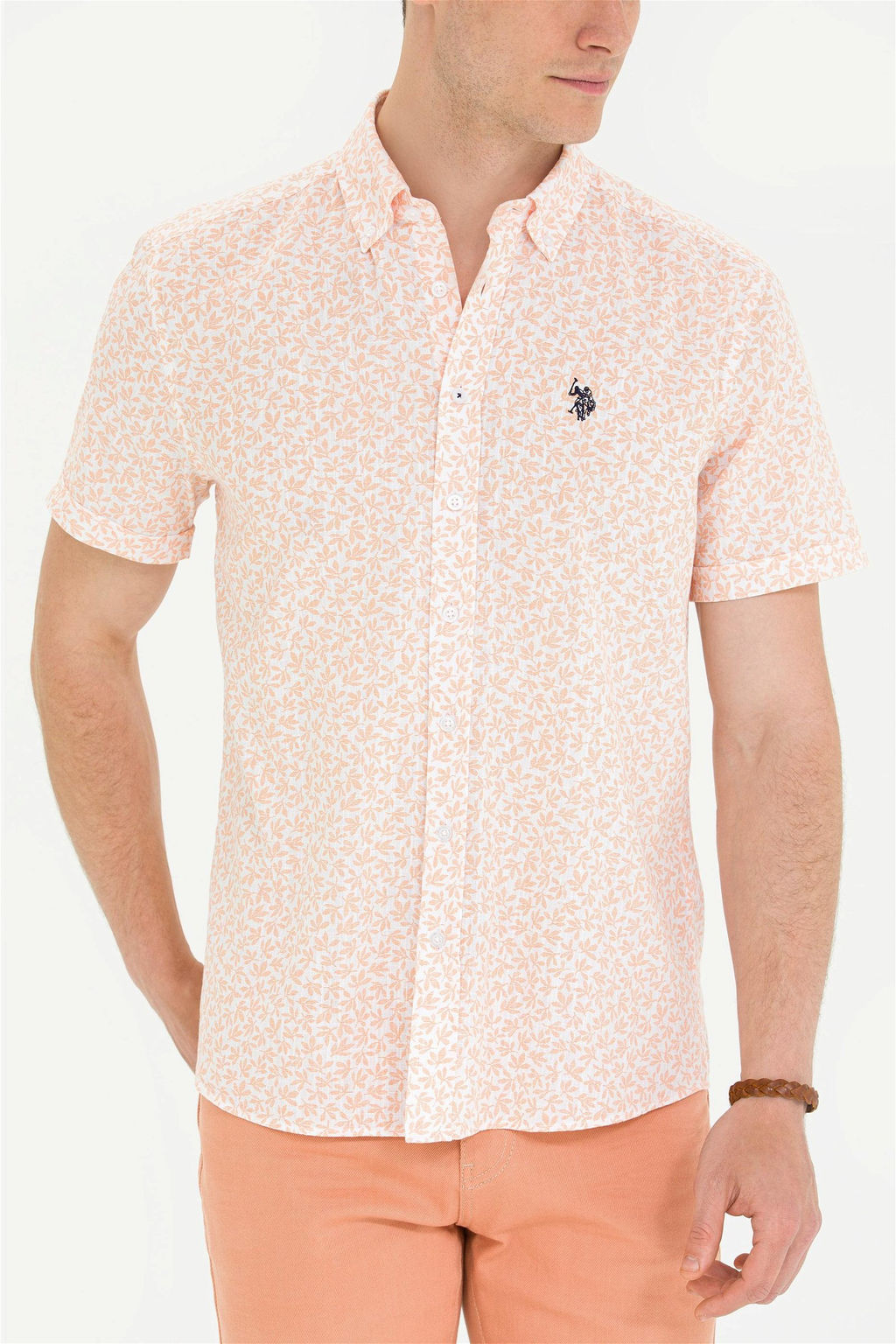 U. S. Polo Assn Мужская желтая рубашка с коротким рукавом - U.s. polo assn фото 13