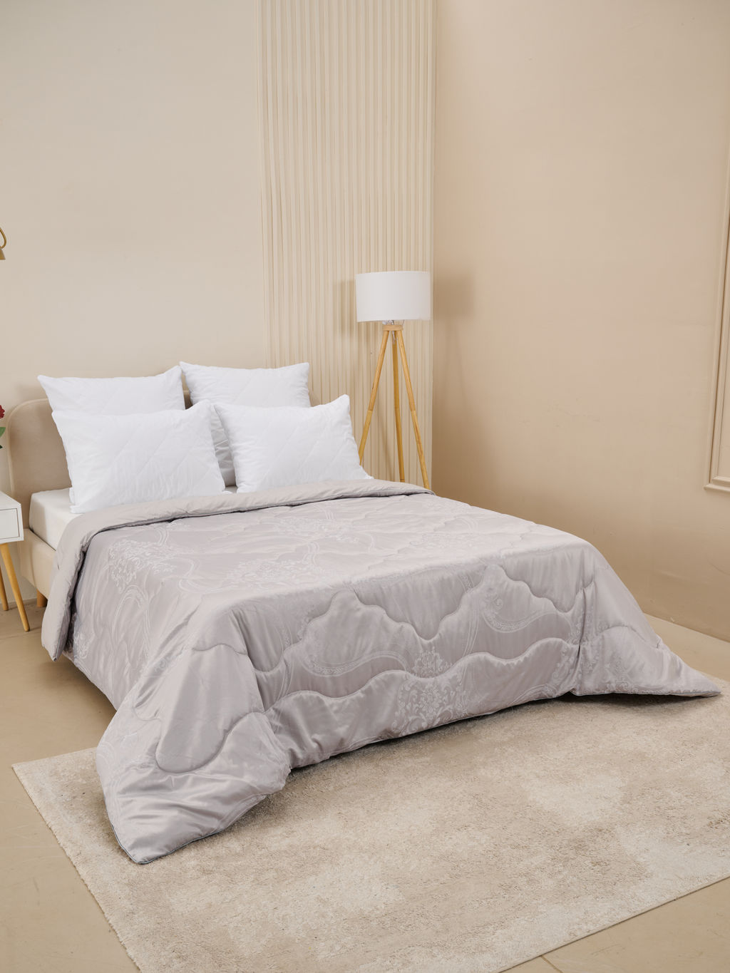 Одеяло Сатин-Жаккард - Серебро 172x205