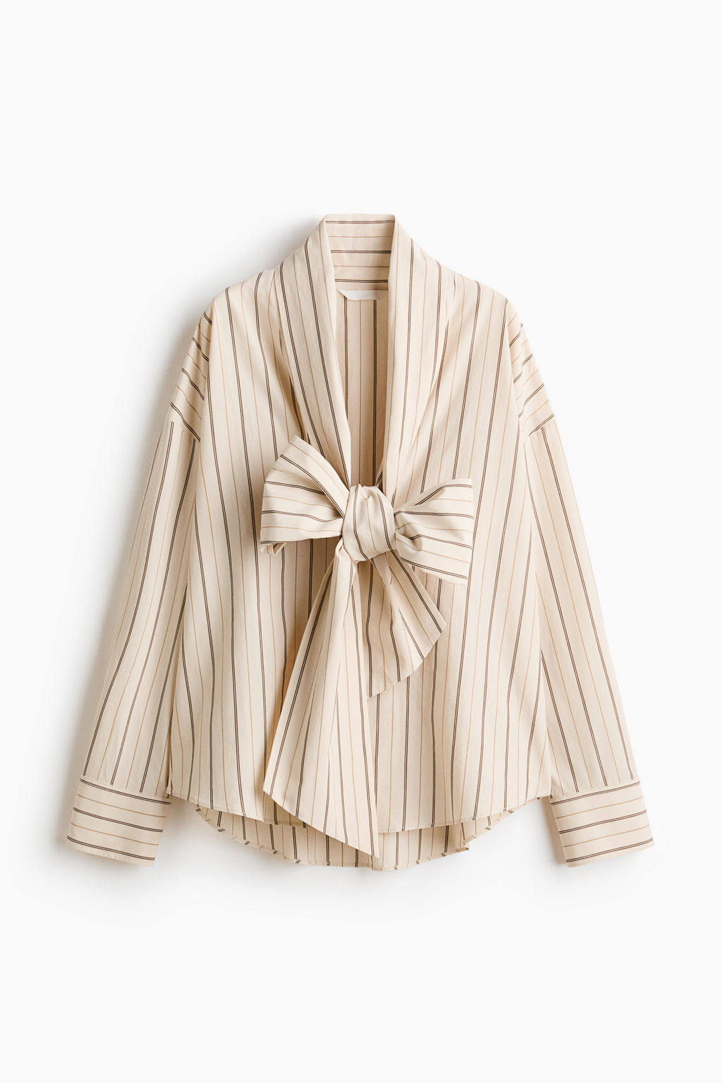 Camisa de popelina con cierre de lazada - H&m фото 2