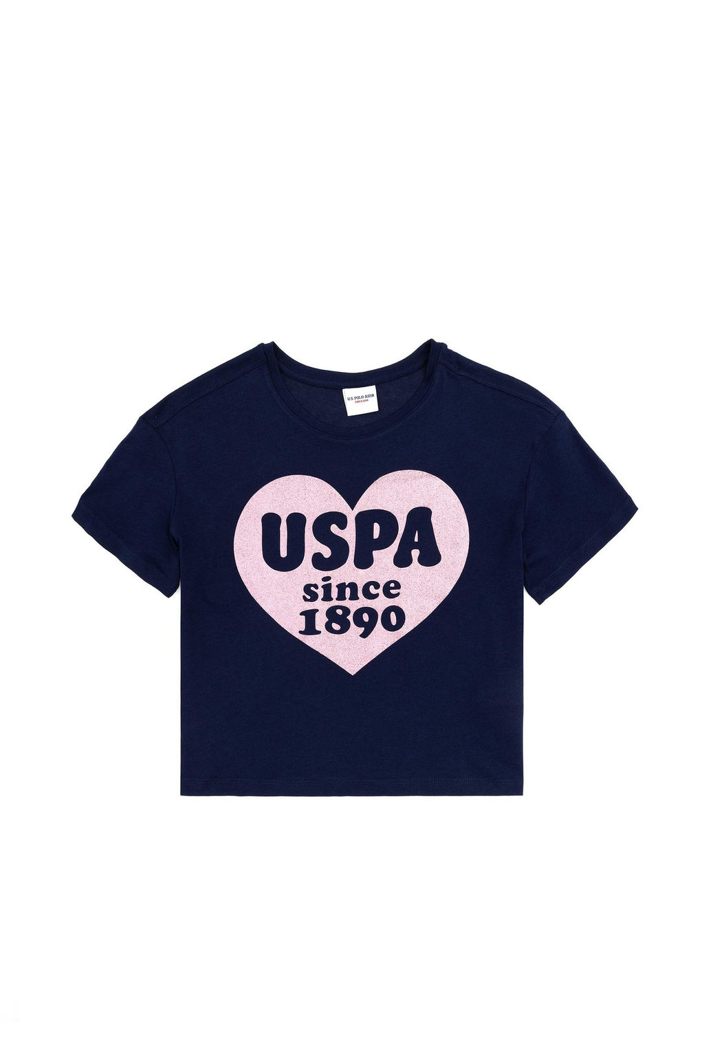 Темно-синяя футболка с круглым вырезом для девочек Неожиданная скидка в корзине