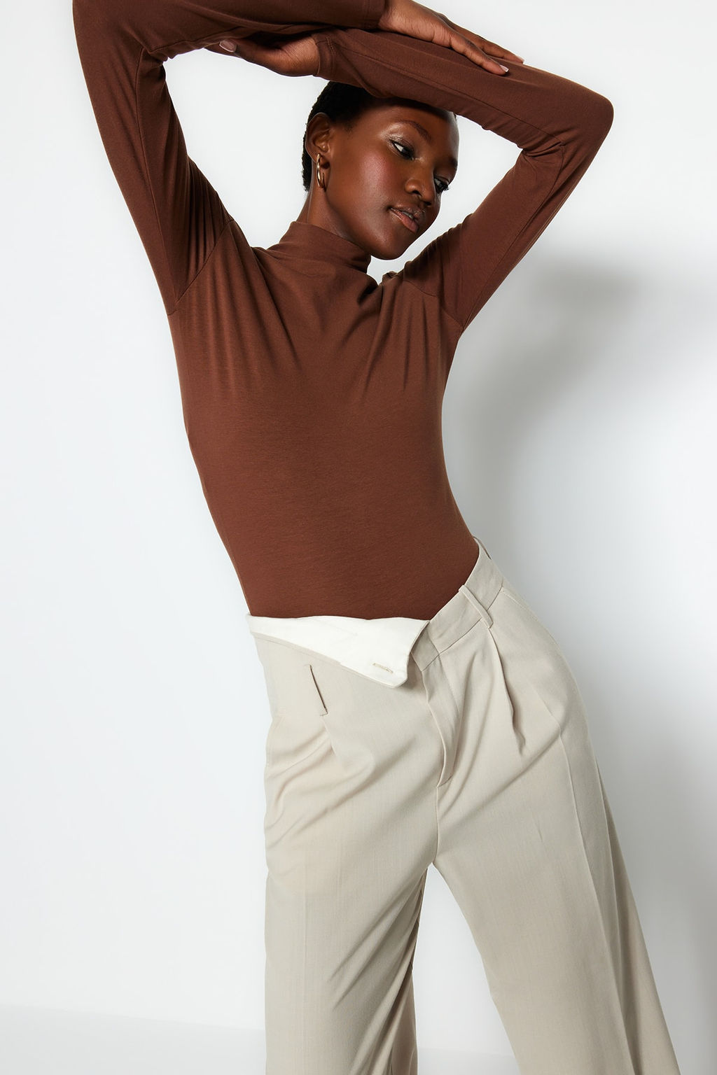 Kahverengi Bal?kc? Yaka C?tc?tl? Orme Body TWOAW21BD0008