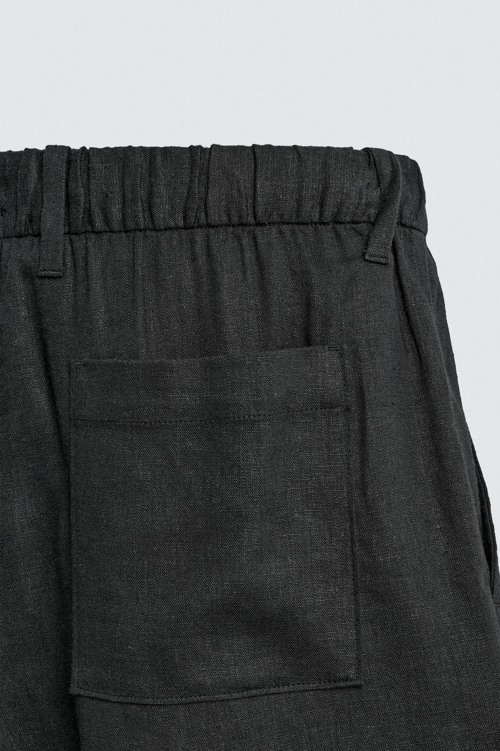 BERMUDA RELAXED FIT LINO - VISCOSA / Negro