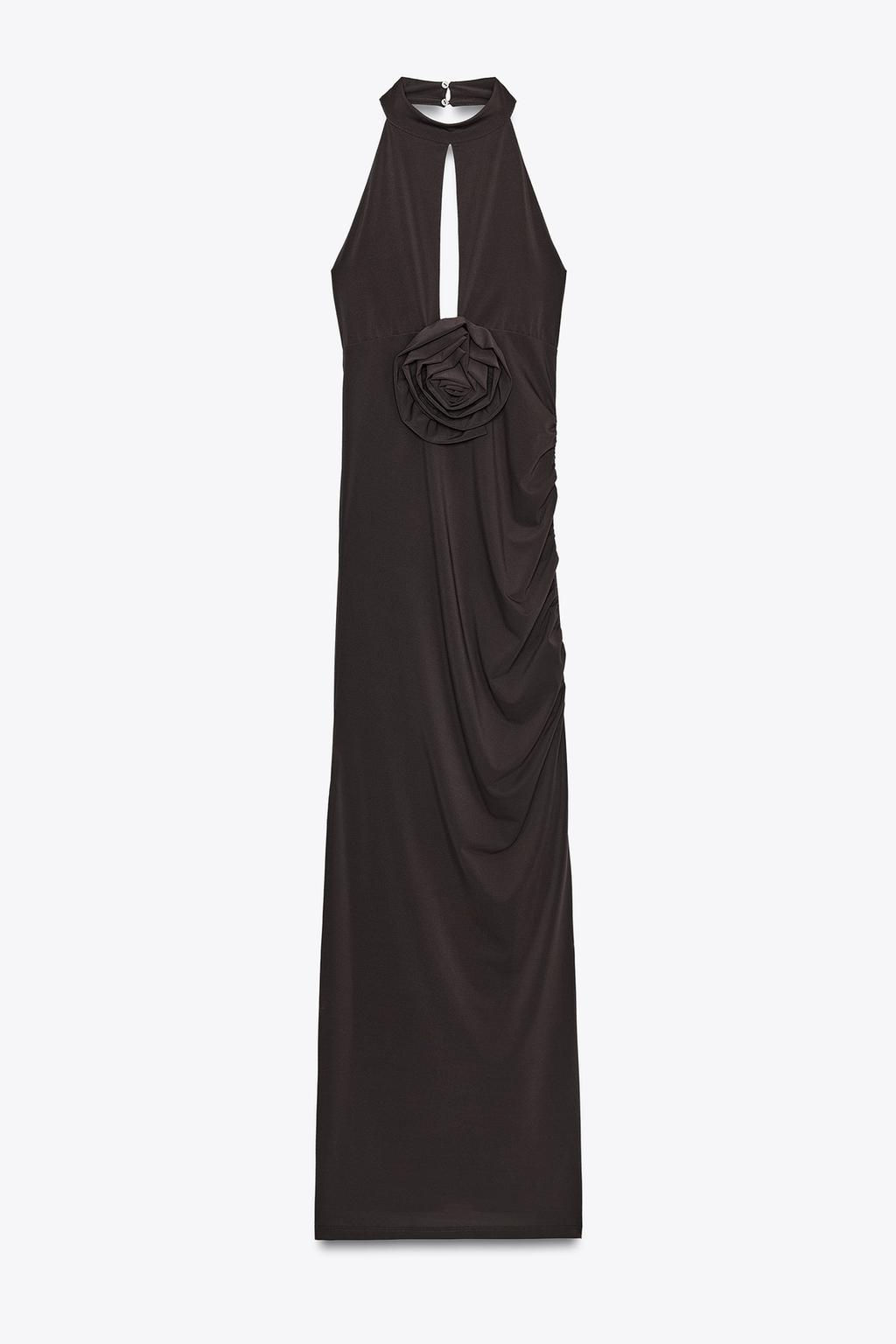 HALTERNECK DRESS WITH FLOWER - Zara фото 6