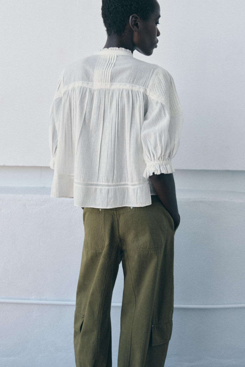 ZW COLLECTION ROMANTIC COTTON SHIRT - Zara фото 3