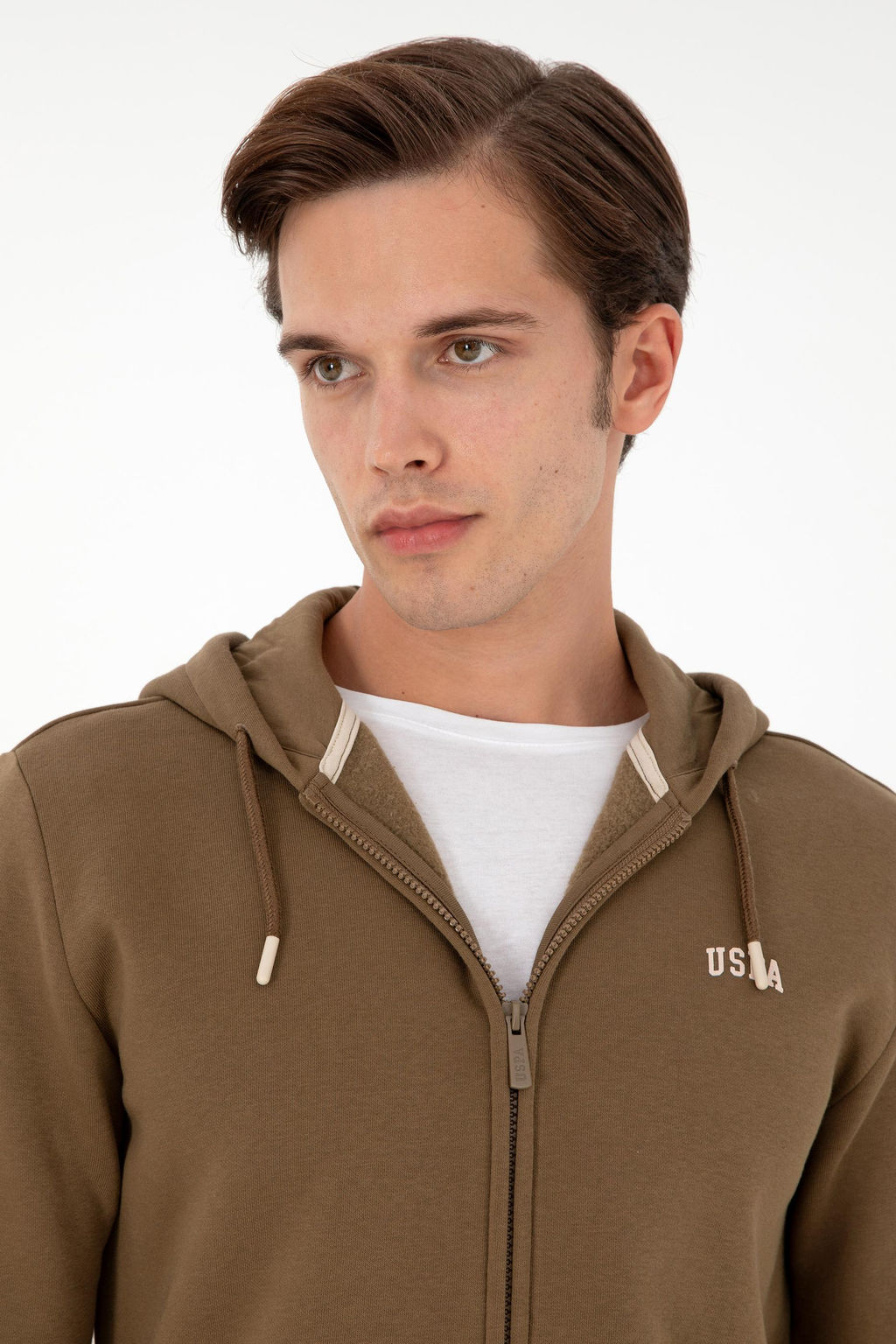 Мужской вязаный кардиган цвета хаки Неожиданная скидка в корзине - U.s. polo assn фото 2