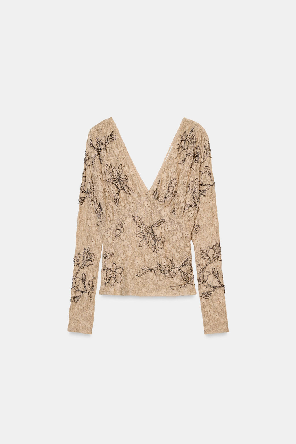 TOP WITH BEADED EMBROIDERY - Zara фото 6