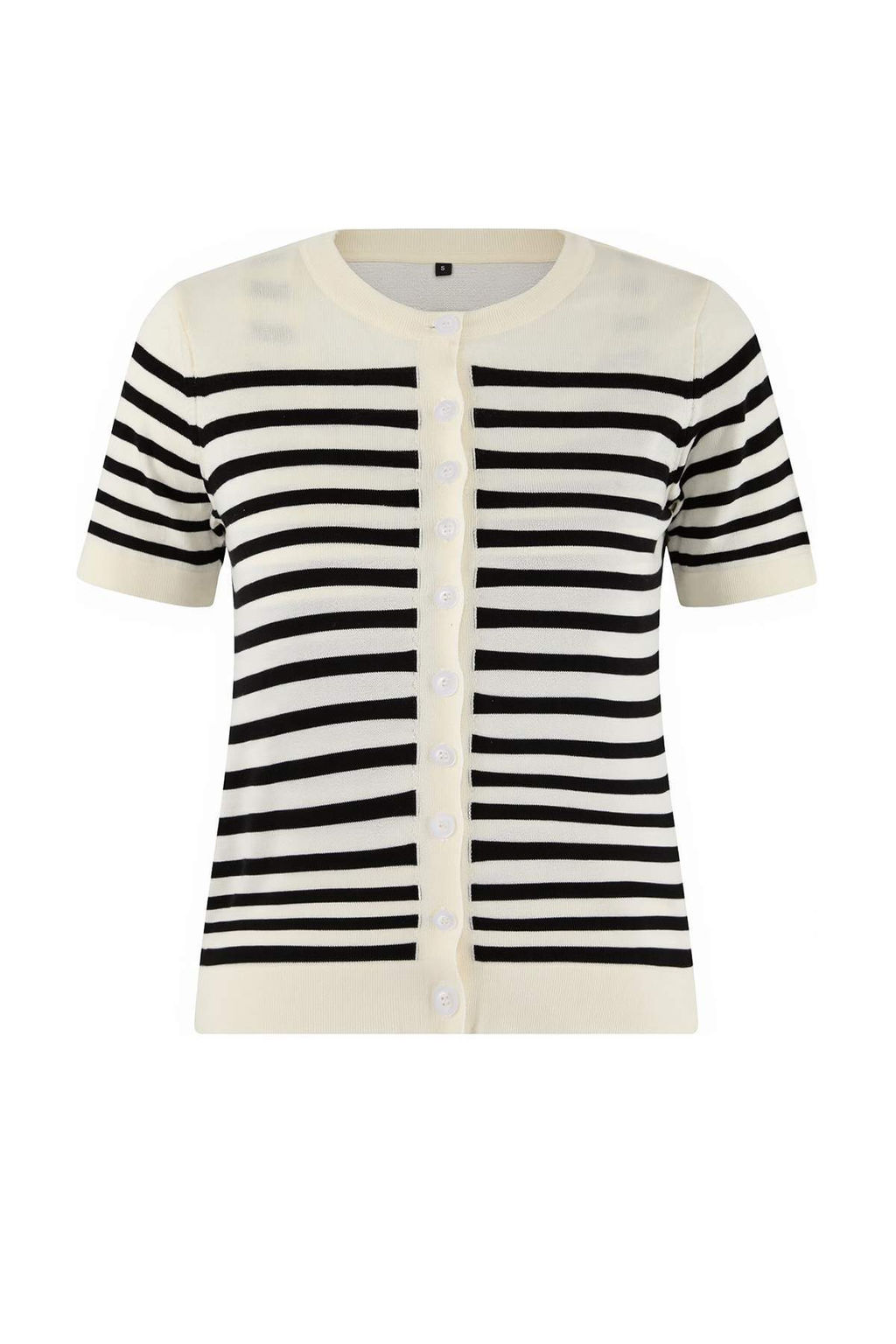 Ekru Cizgili Bisiklet Yaka 2li Bluz-H?rka Triko H?rka TWOSS26HI00014 - Trendyolmilla фото 2