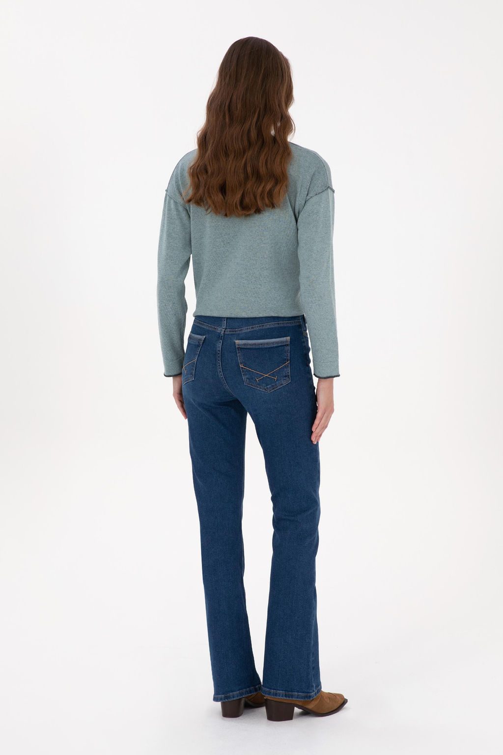 Kad_n Mavi Slim Flare Fit Jean Pantolon - U.s. polo assn фото 4