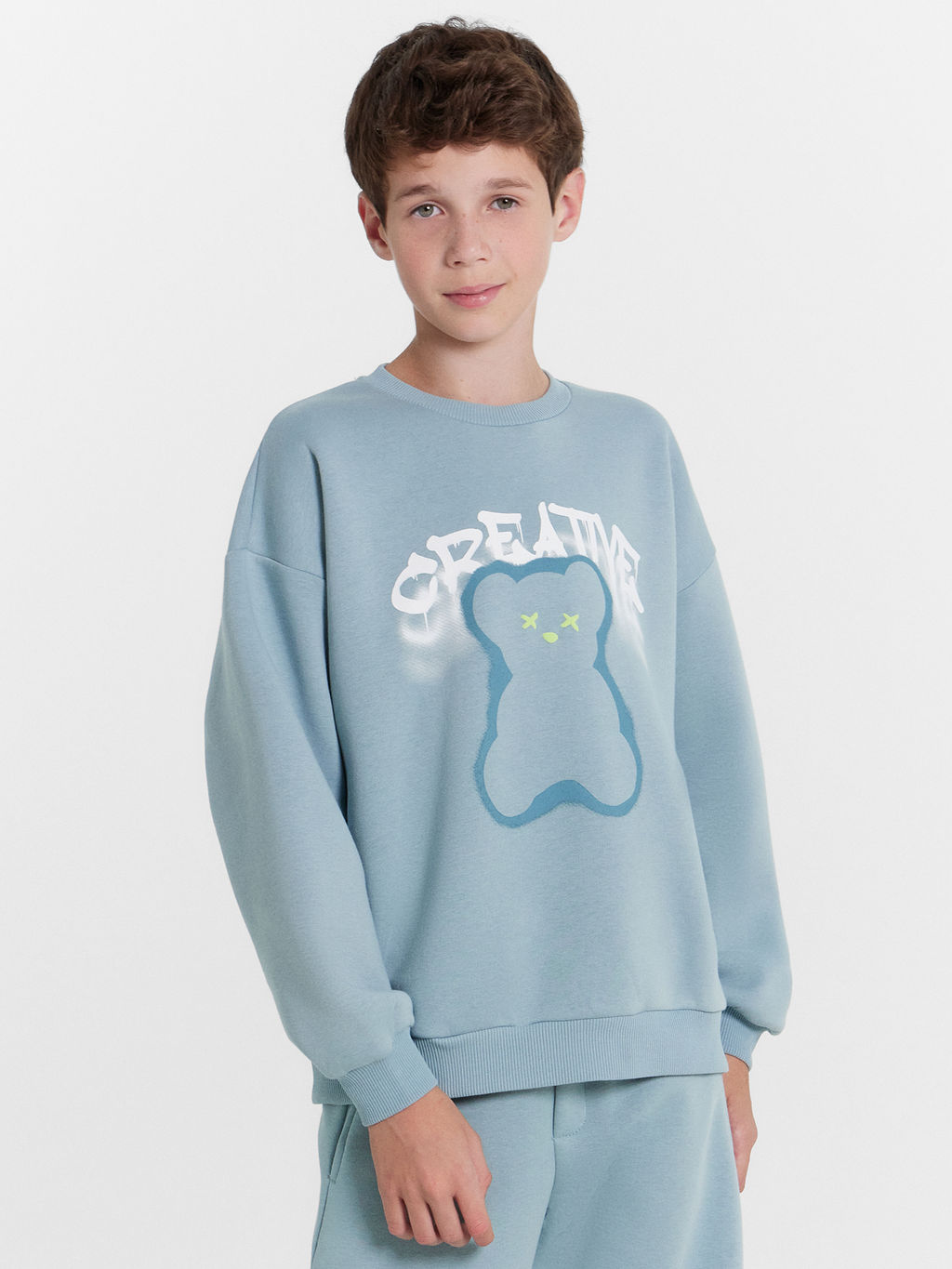 Свитшот для мальчиков синий с печатью - Mark formelle фото 2