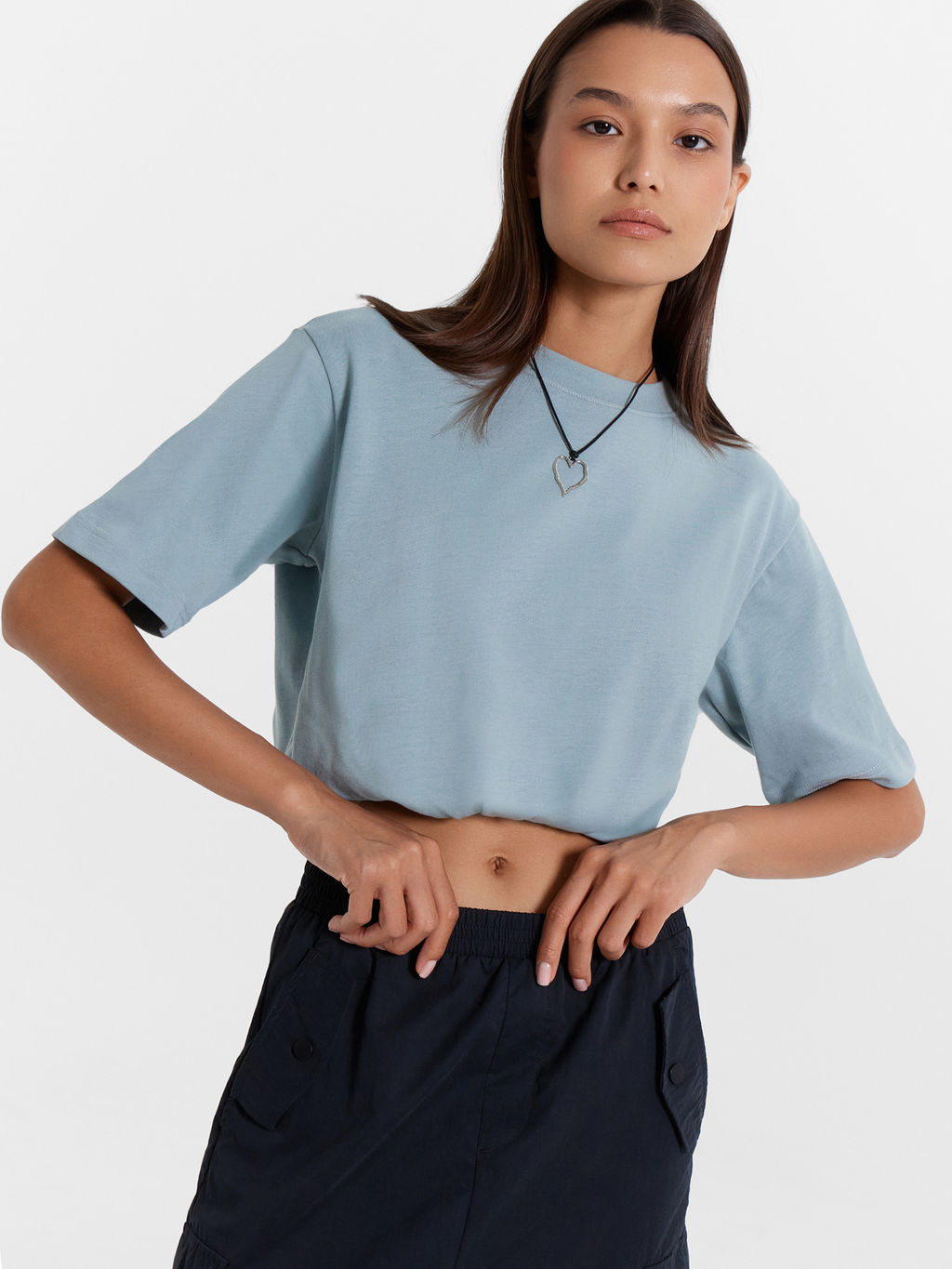 Футболка женская в синем оттенке сланец 302862 - Mark formelle фото 2