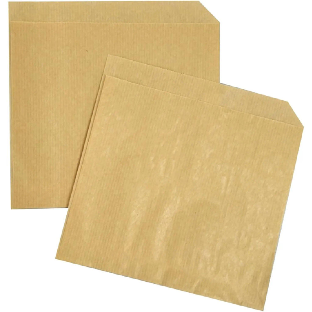 Пакет бумажный уголок 150х155 мм, 40 г/м2 полосатый крафт, 1800шт/уп