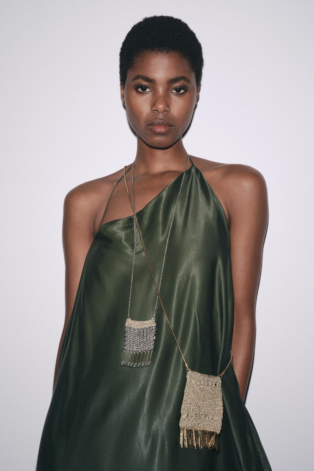 METALLIC MESH FRINGE MINI BAG - Zara фото 2