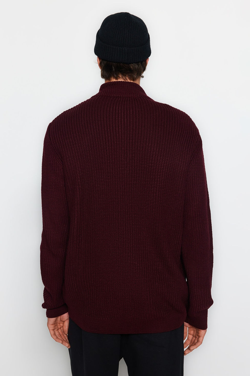 TRENDYOL MAN Indigo Casual Regular Yar?m Bal?kc? Yaka Duz Triko Kazak TMNAW22KZ1908 - Trendyolmilla фото 32