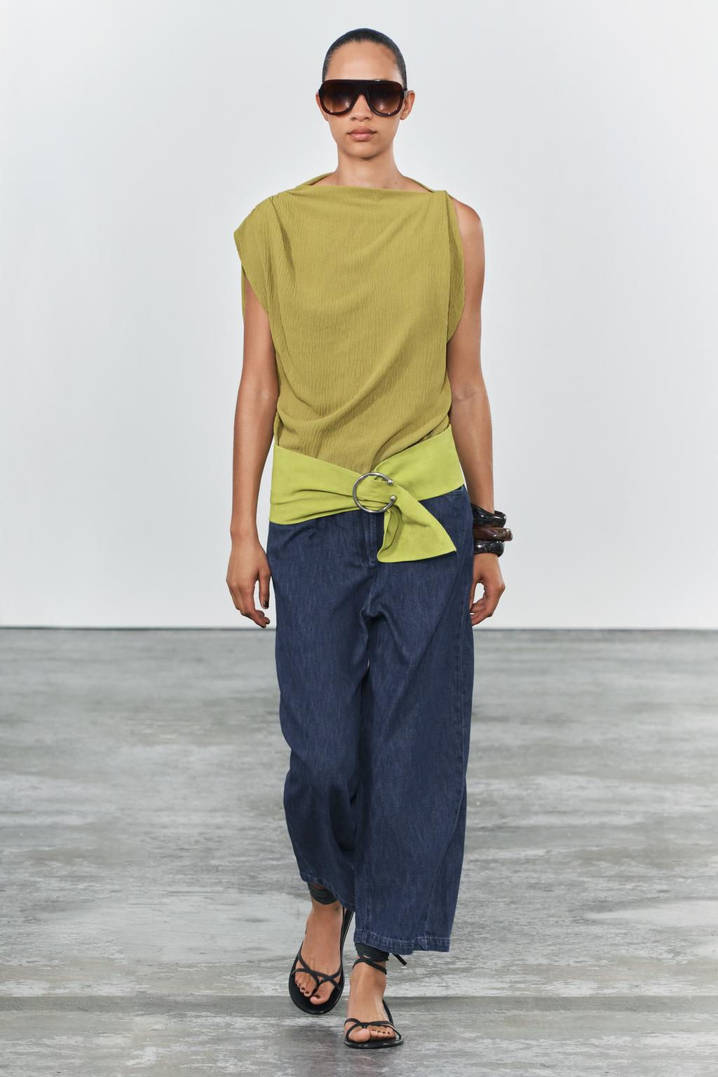 LEATHER BELT WITH PIERCING BUCKLE - Zara фото 6