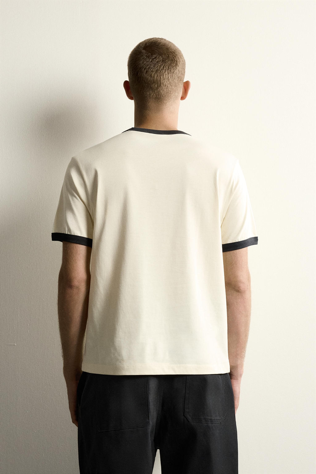 CAMISETA RIB CONTRASTE B?SICA / Crudo - Zara фото 3
