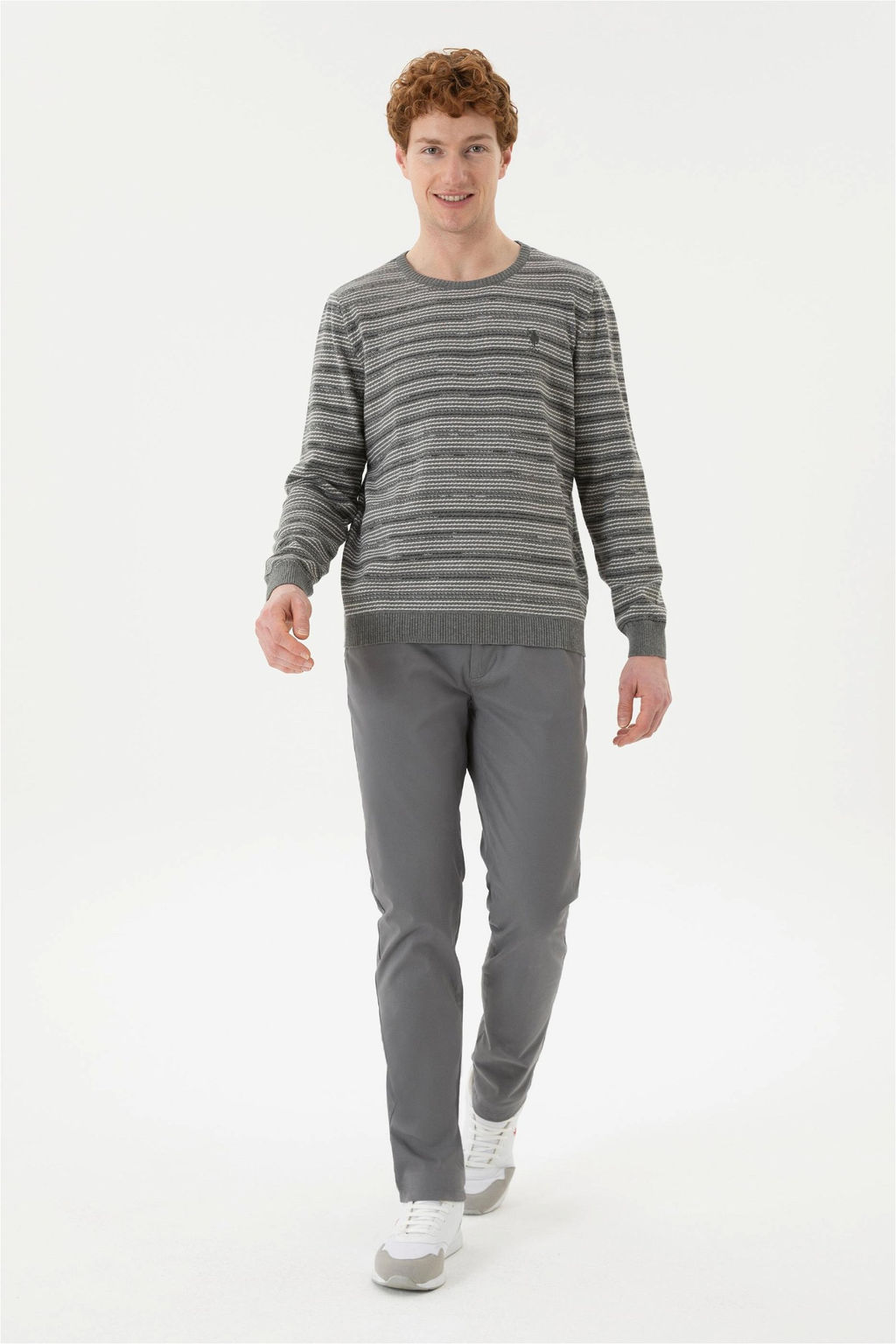 Мужской серый меланжевый свитер - U.s. polo assn фото 4