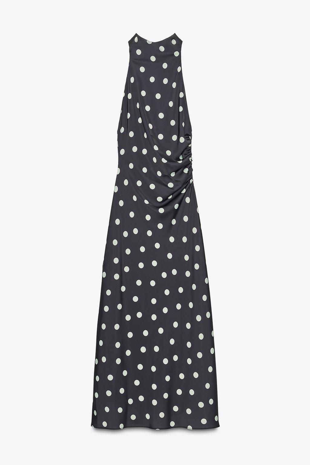 POLKA DOT SATIN MIDI DRESS - Zara фото 3
