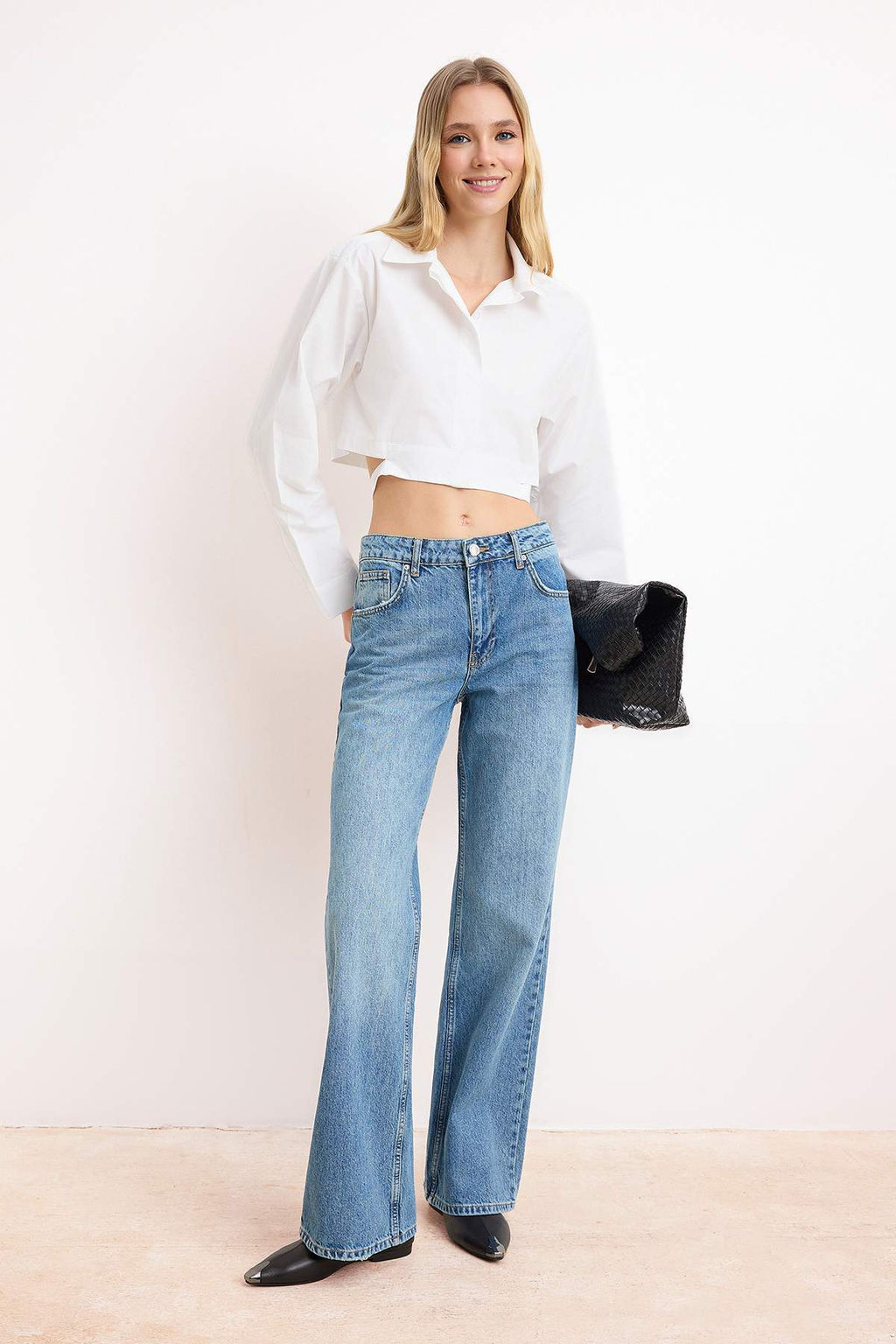 Mavi Normal Bel 100% Pamuk Wide Leg Genis Paca Jeans TWOSS26JE00125 - Trendyolmilla фото 3