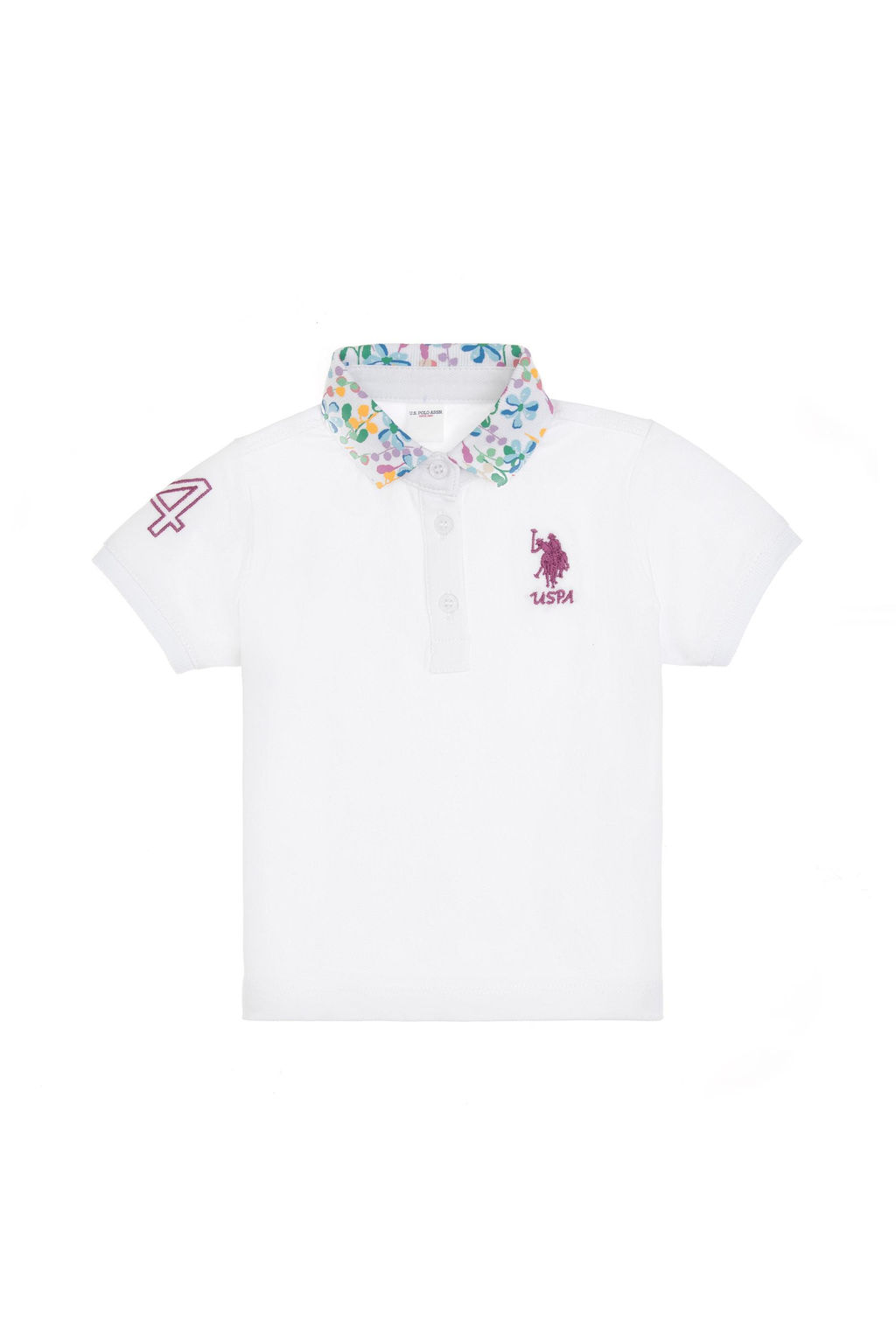 K_z _ocuk Beyaz Polo Yaka Ti__rt Sepette S_rpriz _ndirim - U.s. polo assn фото 2