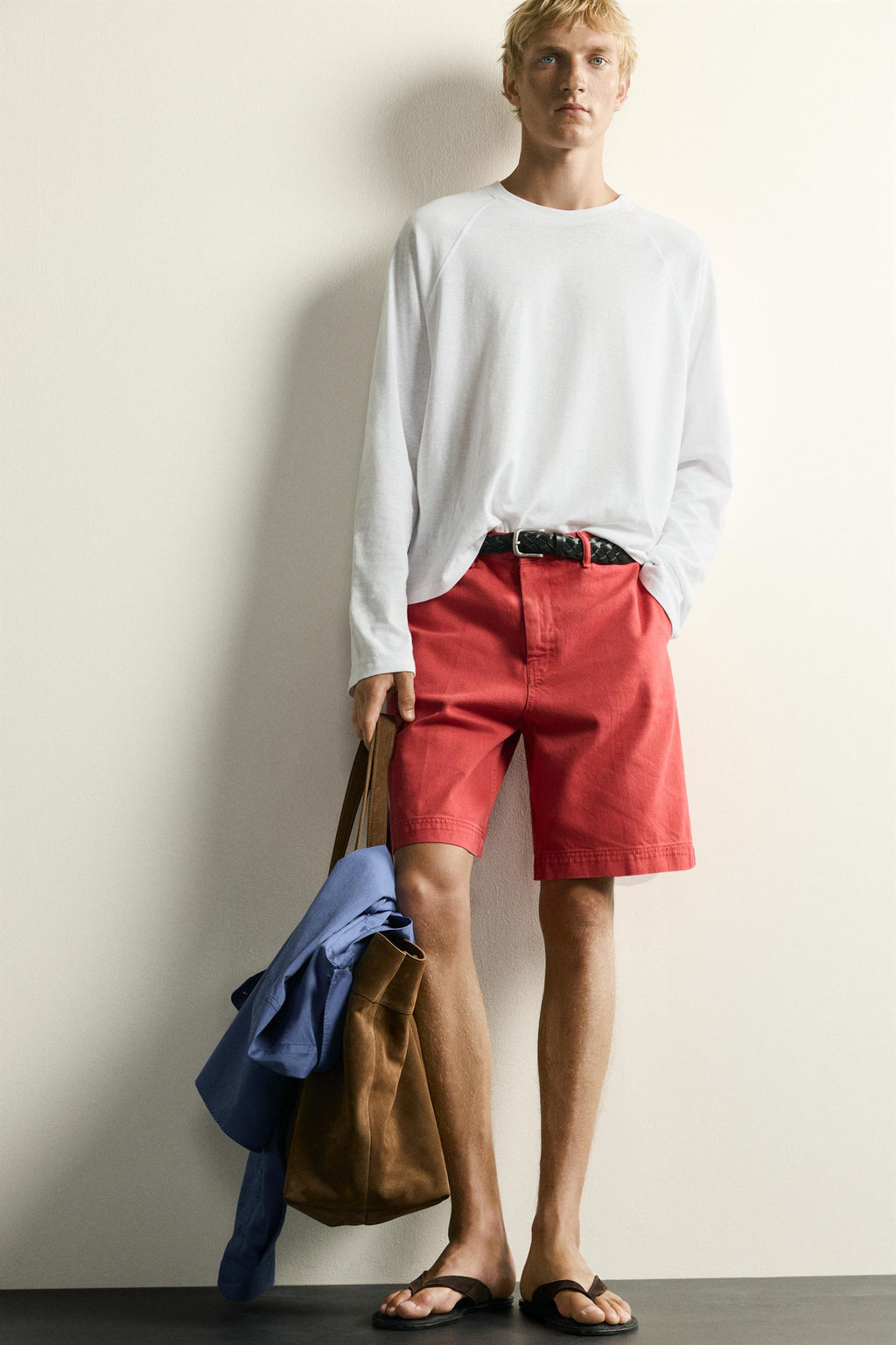 CAMISETA COLOR BLOCK ALGOD?N - LINO / Blanco - Zara фото 6