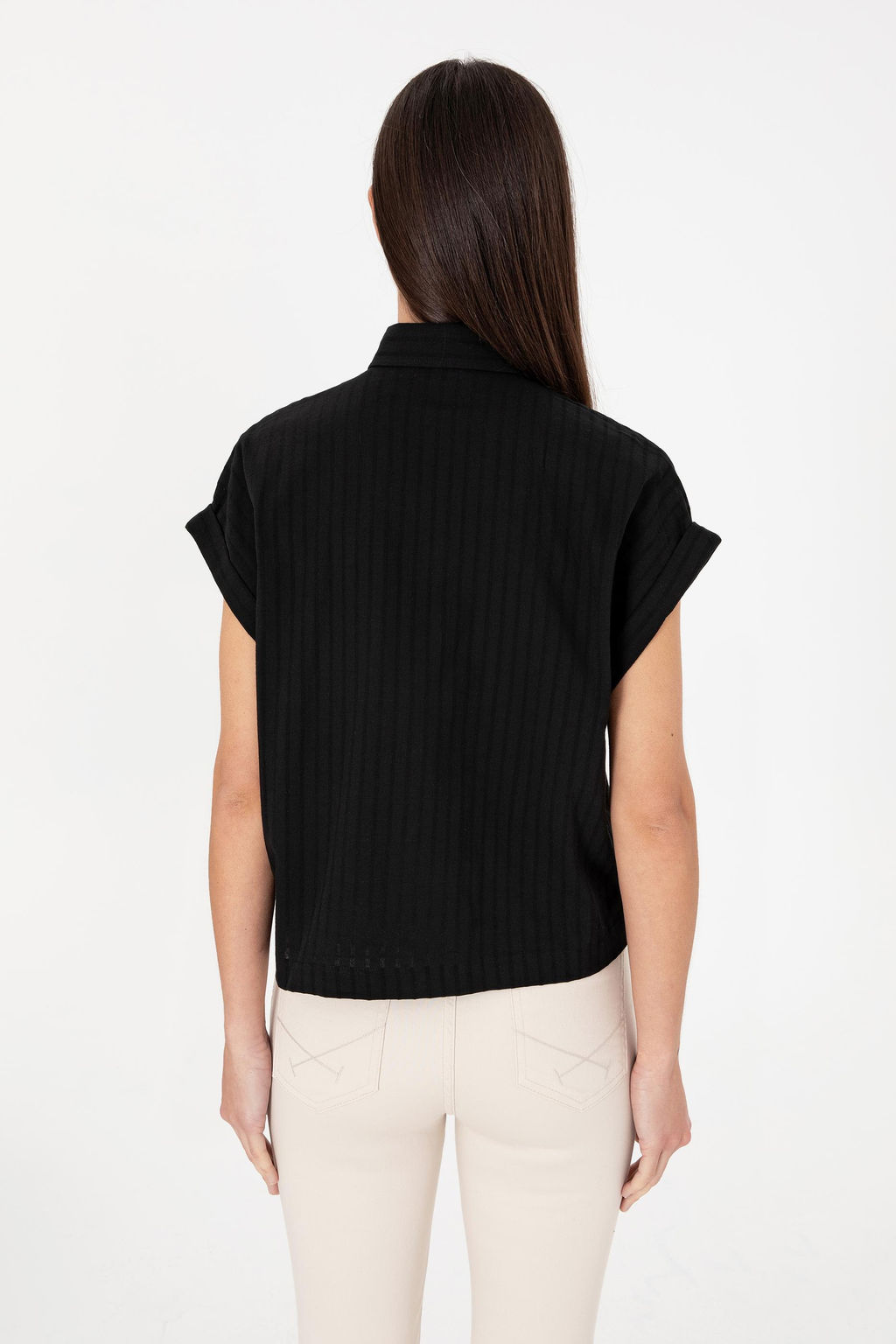 Kad_n Siyah _izgili K_sa Kollu G_mlek Sepette S_rpriz _ndirim - U.s. polo assn фото 5