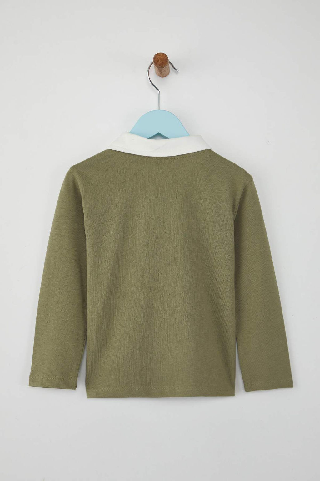 Yesil Erkek Cocuk 100% Pamuk Duz Polo Yaka Regular Orme T-Shirt TKDAW26TS00003 - Trendyolmilla фото 4