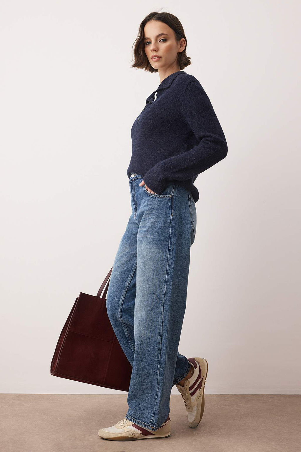 Mavi Yuksek Bel Baggy Jeans TWOAW26JE00129 - Trendyolmilla фото 8