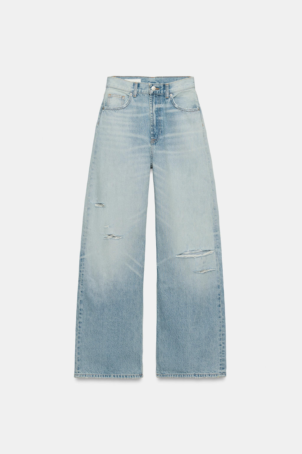 JEANS TRF EXTRA WIDE LEG TIRO ALTO / Azul claro - Zara фото 6