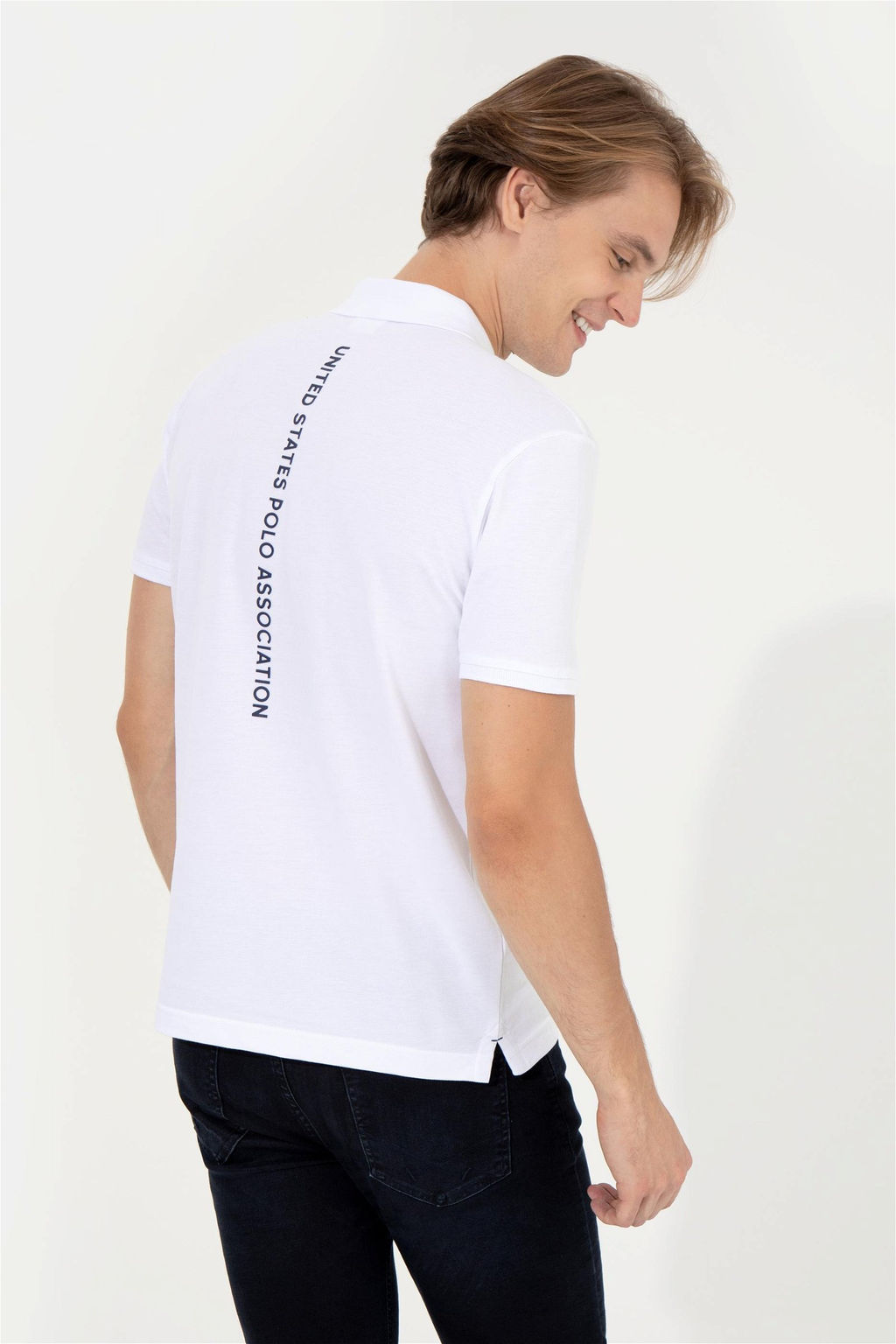 U. S. Polo Assn Мужская белая футболка с воротником-поло - U.s. polo assn фото 8