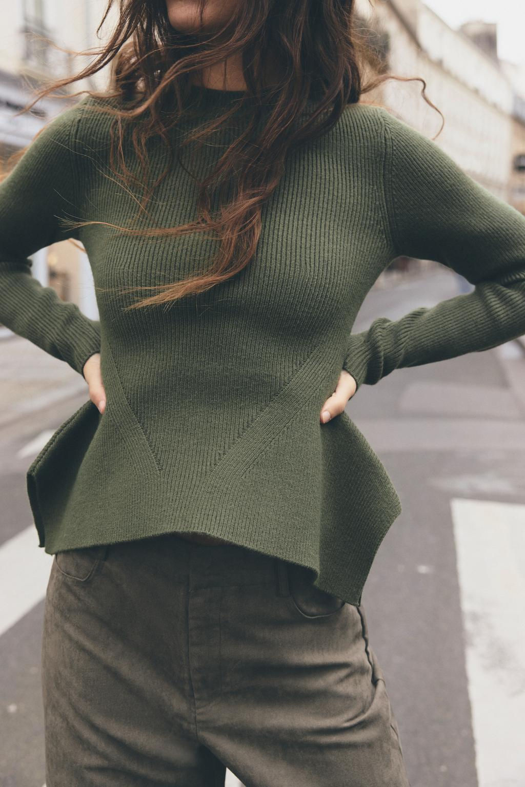 KNIT PEPLUM SWEATER - Zara фото 3