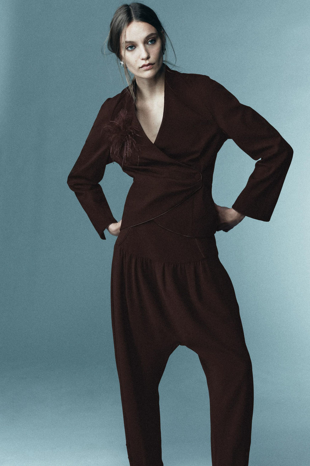 LIMITED EDITION DRAPED FEATHER SHIRT - Zara фото 9