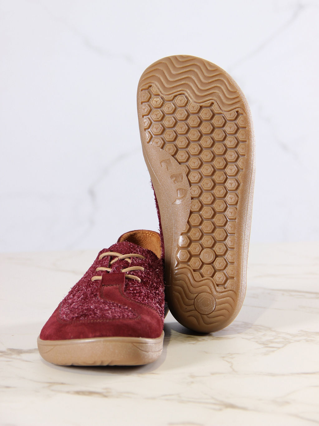 Босоногие туфли 188.natabr.Бордовый джангл+бордовая замша
