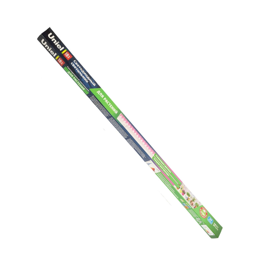 ULI-P20-18W/SPSB IP40 WHITE Светильник для растений светодиодный линейный, 560мм, выкл. на корпусе. Спектр для рассады и цветения. TM Uniel