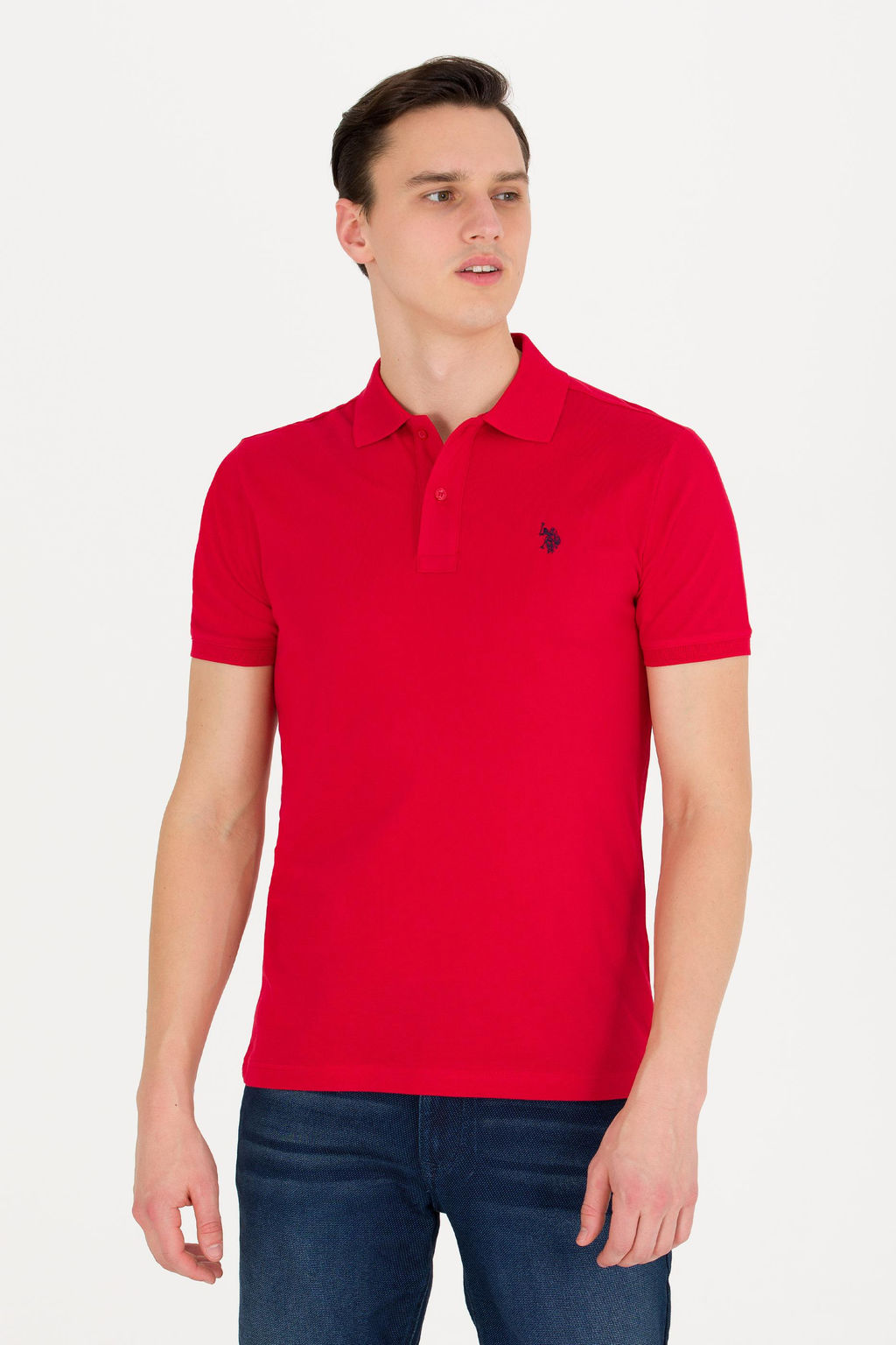 U. S. Polo Assn Мужская красная базовая футболка с воротником-поло - U.s. polo assn фото 15