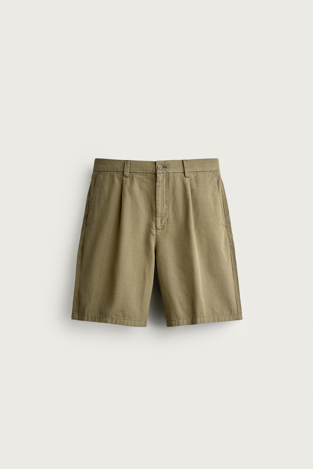 BERMUDA PLIEGUES REGULAR FIT / Beige