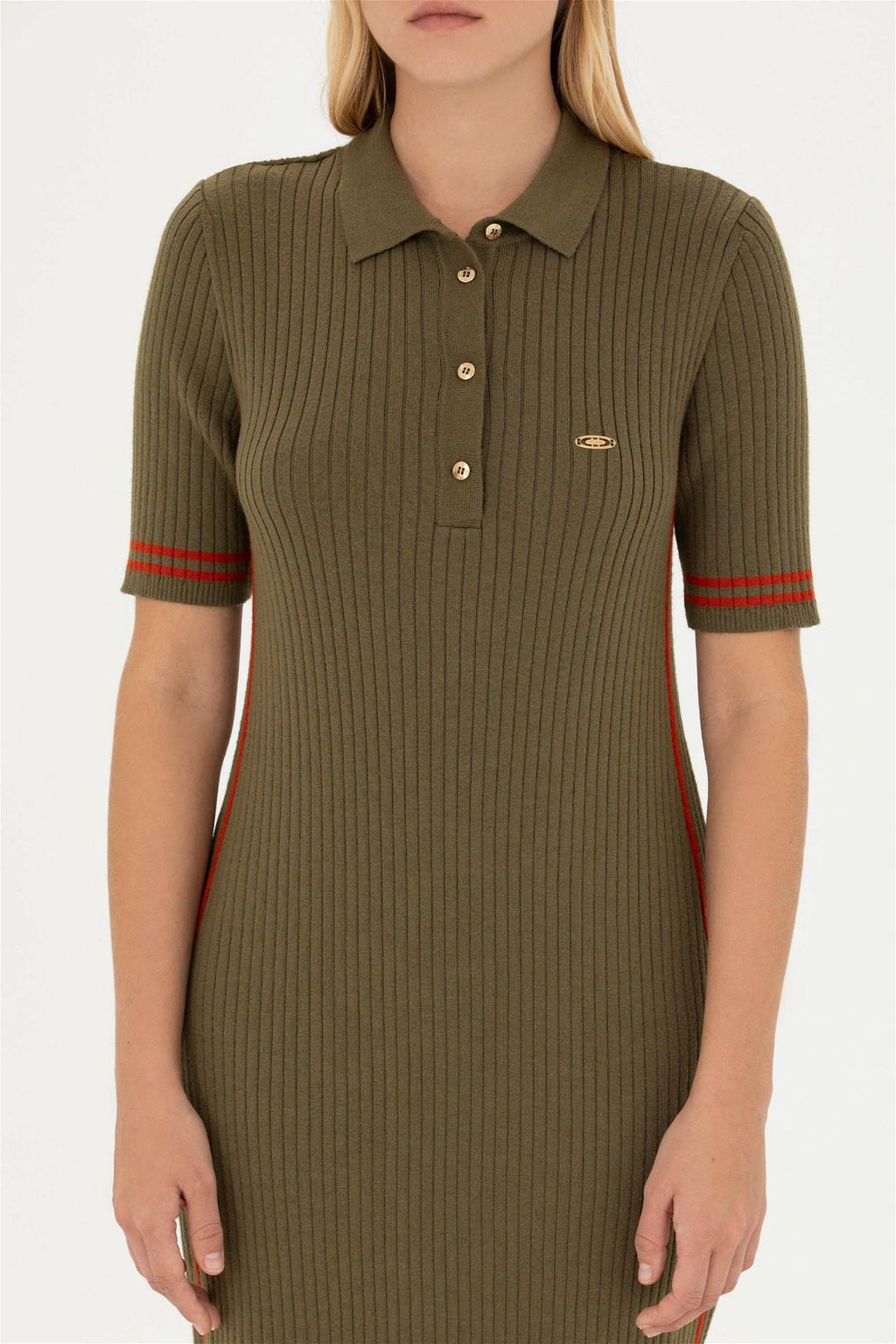 Женское трикотажное платье цвета хаки - U.s. polo assn фото 6