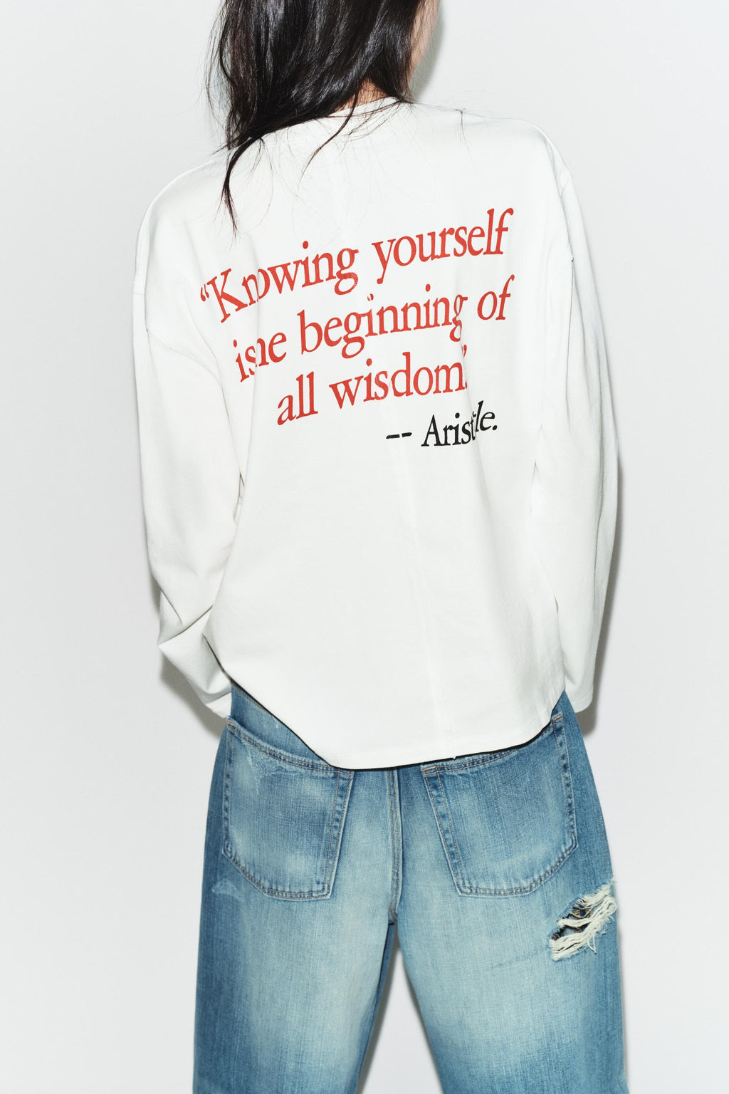 LONG SLEEVE SLOGAN T-SHIRT - Zara фото 3