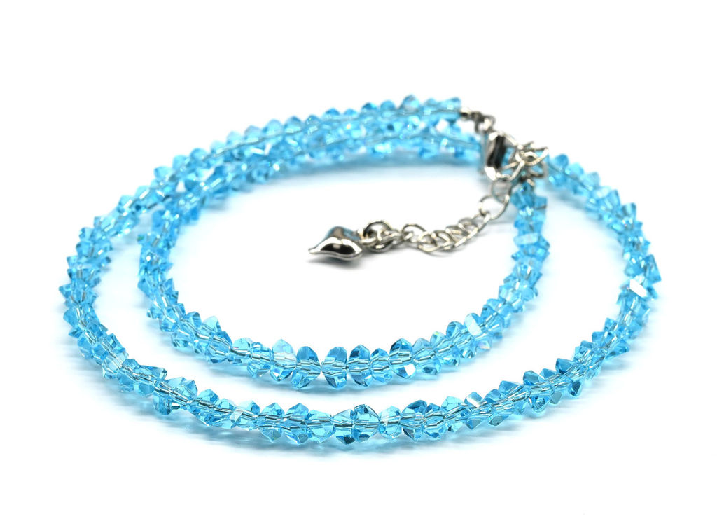 Чокер на шею женский из циркона огранка 4мм цв.зеленый хамелеон, 38см - Радуга камня фото 17