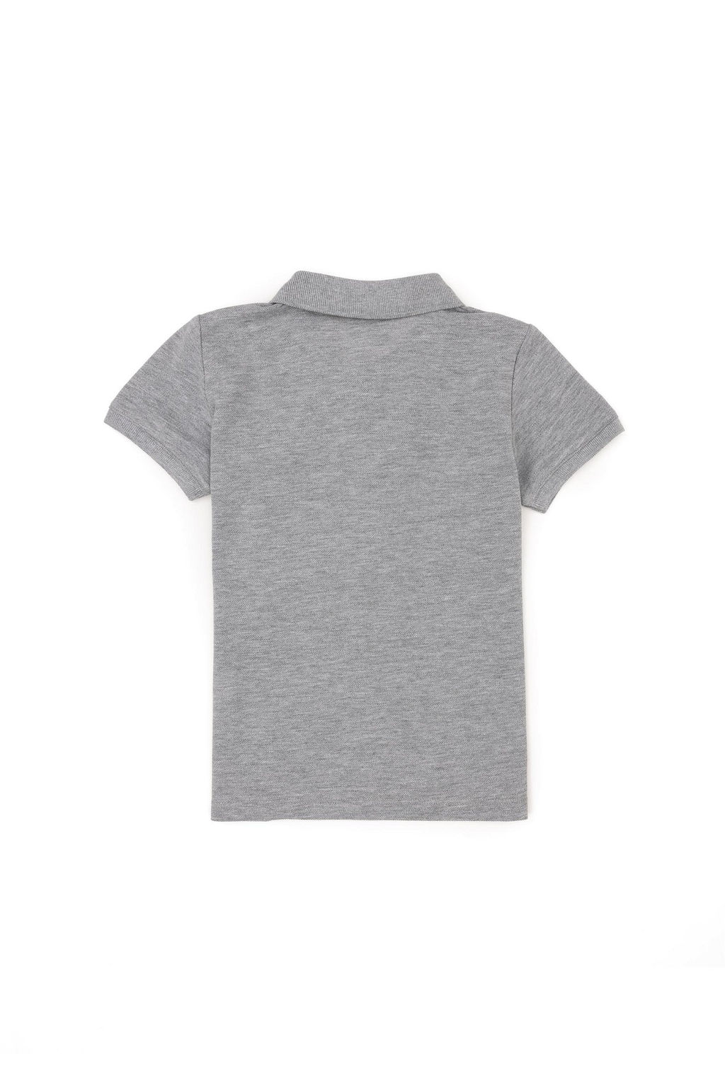 Серая меланжевая базовая футболка с воротником-поло для мальчиков Неожиданная скидка в корзине