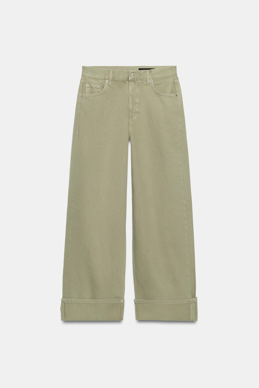 JEANS ZW COLLECTION BAGGY TIRO MEDIO / Khaki - Zara фото 8