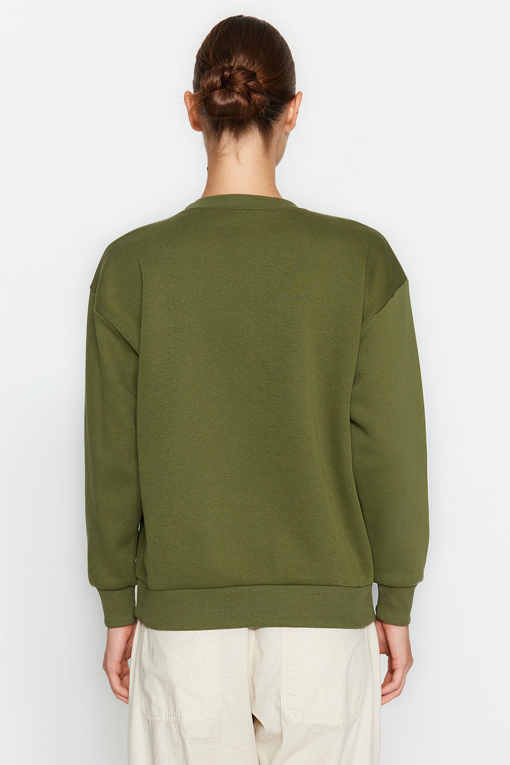 TRENDYOLMILLA Tas Animal Nak?sl? Regular/Normal Kal?p Kal?n Ici Polarl? Orme Sweatshirt TWOAW24SW00196 фото 6