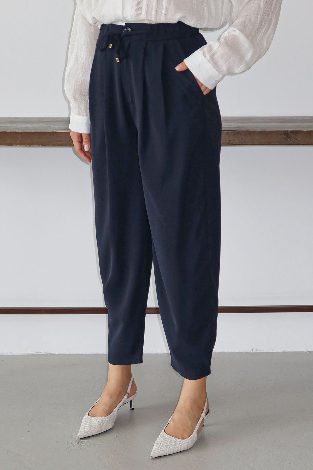 Lacivert Salvar/Harem Bagc?kl? Pantolon TWOSS25PL00126
