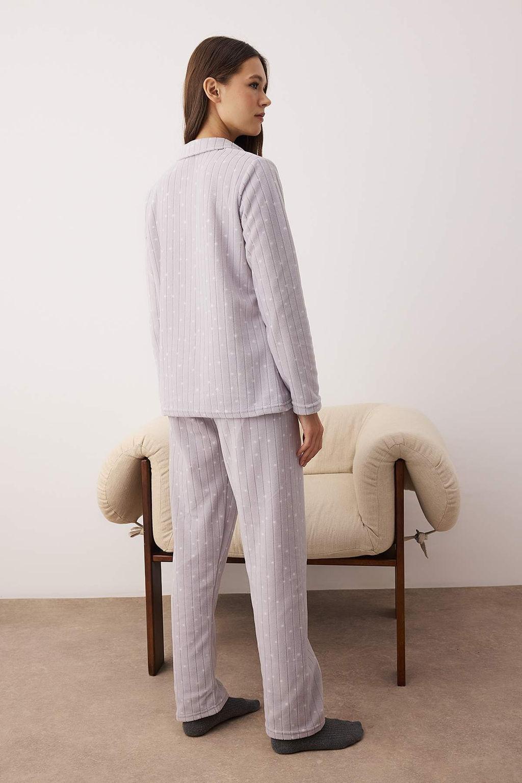 Gri Galaksi Desenli K?sl?k Polar Orme Pijama Tak?m? THMAW26PT00190 - Trendyolmilla фото 4
