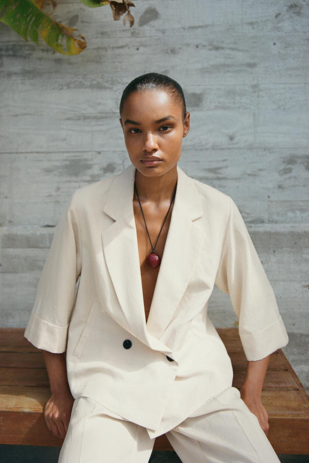 FRENCH SLEEVE DOUBLE-BREASTED BLAZER - Zara фото 3