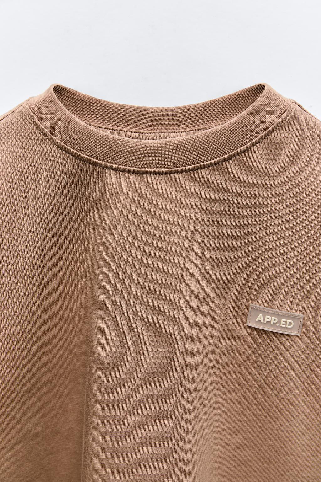 HEAVY JERSEY LABEL T-SHIRT - Zara фото 8