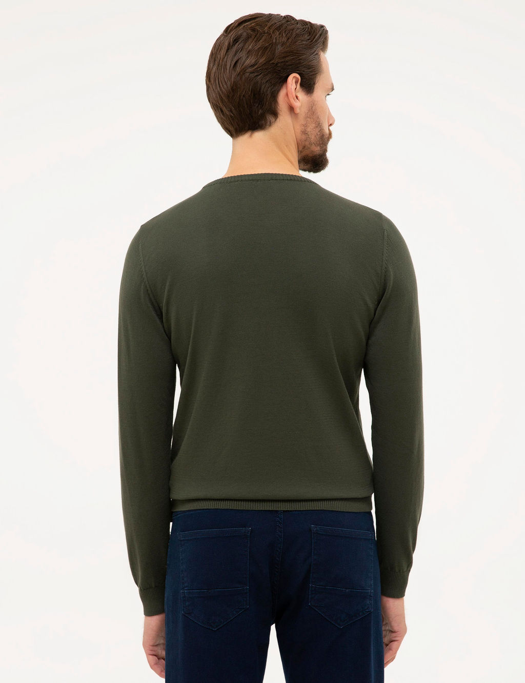 Ye_il Slim Fit Bisiklet Yaka Basic Triko Kazak - Pierre cardin фото 4