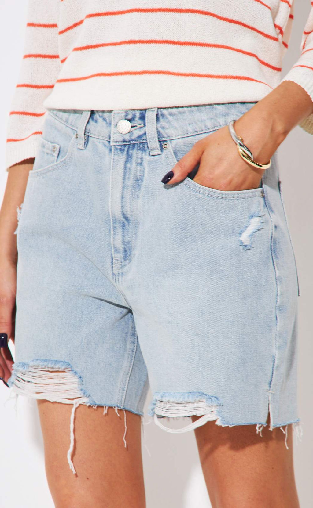 Шорты джинс F512-0909 l.blue