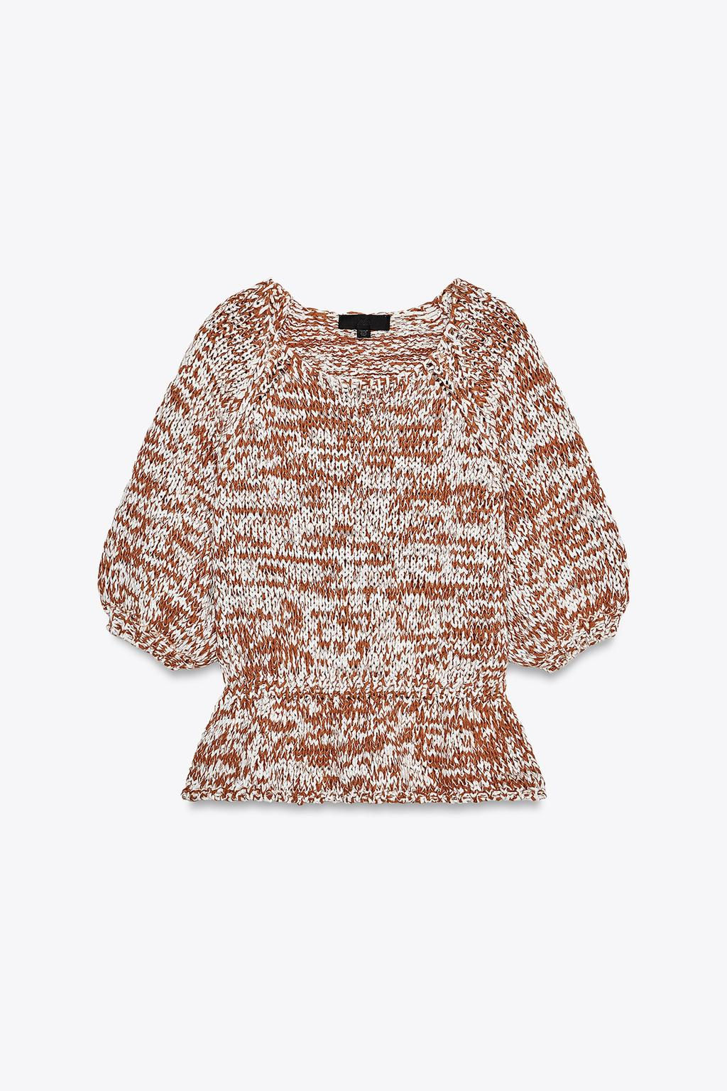 COMBINED KNIT PEPLUM TOP - Zara фото 5