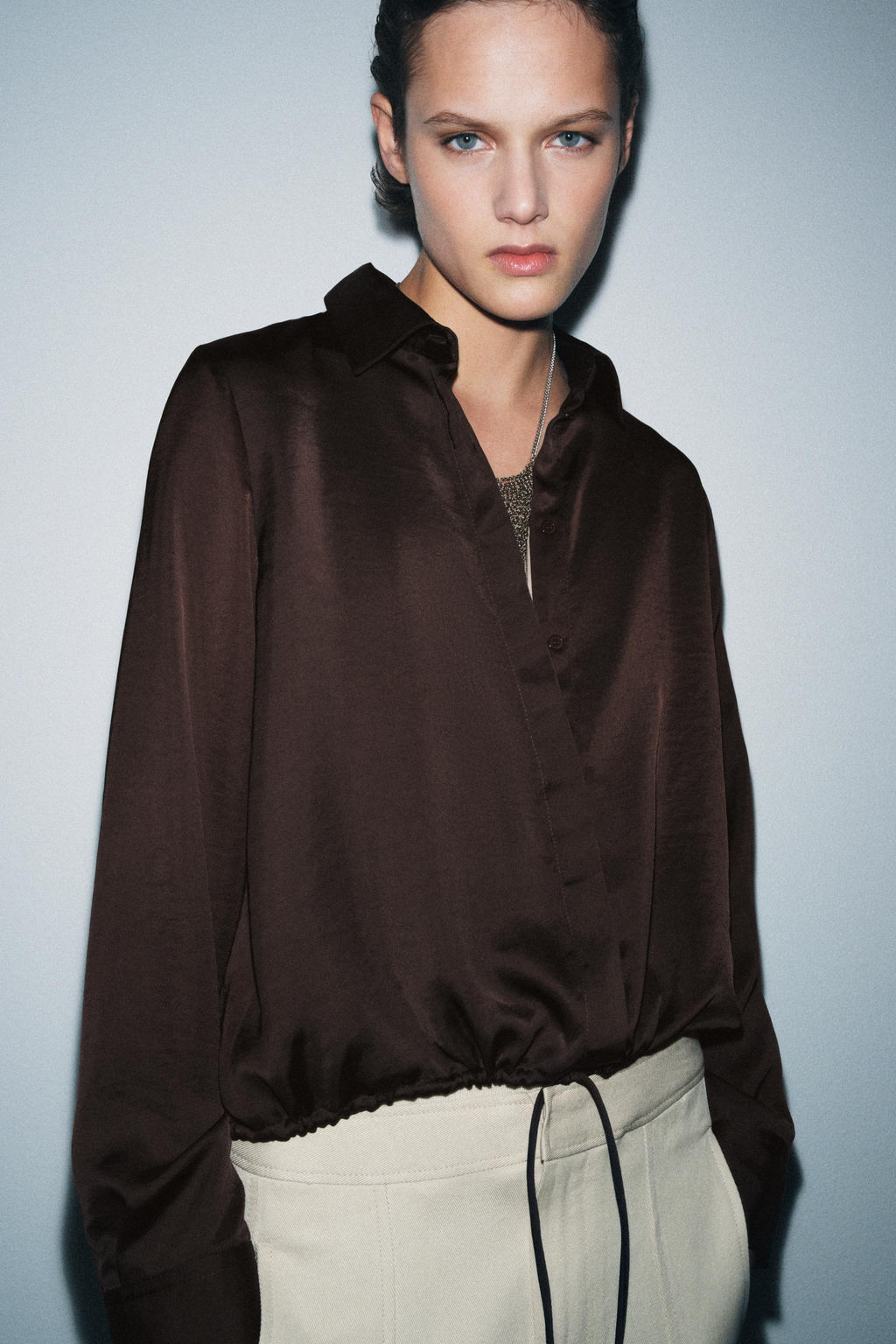 SATIN SHIRT ZW COLLECTION - Zara фото 9