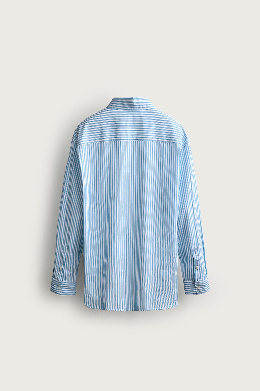 CAMISA BOXY FIT RAYAS / Celeste - Zara фото 8